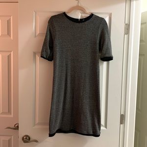 ZARA TRAFALUC Sweater Midi Dress with Zipper Detail in Black and White